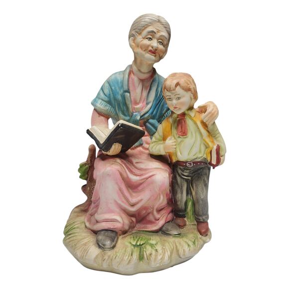 Artmark Other - Vintage Artmark Figurine - Grandmother Reading to Boy - Made In Portugal Ceramic